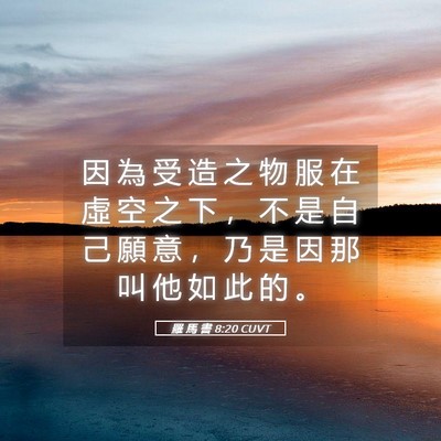 Picture 05 - 羅 馬 書 8:20 CUVT - 因 為 受 造 之 物 服 在 虛 空 之 下 - Bible Verse Picture