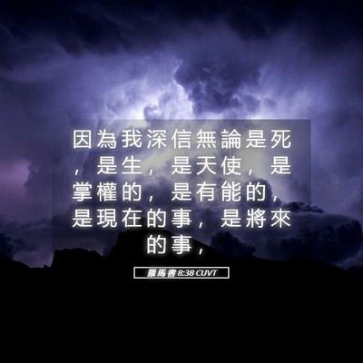 Picture 05 - 羅 馬 書 8:38 CUVT - 因 為 我 深 信 無 論 是 死 ， 是 生 - Bible Verse Picture