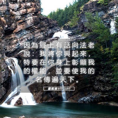 Picture 05 - 羅 馬 書 9:17 CUVT - 因 為 經 上 有 話 向 法 老 說 ： 我 - Bible Verse Picture
