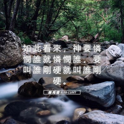 Picture 05 - 羅 馬 書 9:18 CUVT - 如 此 看 來 ， 神 要 憐 憫 誰 就 憐 - Bible Verse Picture