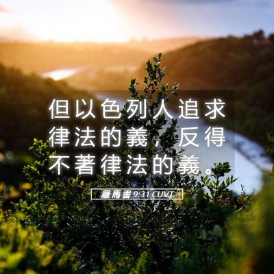Picture 05 - 羅 馬 書 9:31 CUVT - 但 以 色 列 人 追 求 律 法 的 義 ， - Bible Verse Picture
