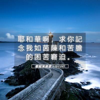 Picture 05 - 耶 利 米 哀 歌 3:19 CUVT - 耶 和 華 啊 ， 求 你 記 念 我 如 茵 - Bible Verse Picture