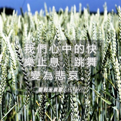Picture 05 - 耶 利 米 哀 歌 5:15 CUVT - 我 們 心 中 的 快 樂 止 息 ， 跳 舞 - Bible Verse Picture