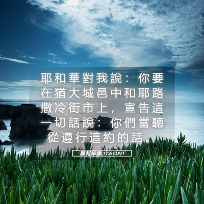 Picture 05 - 耶 利 米 書 11:6 CUVT - 耶 和 華 對 我 說 ： 你 要 在 猶 大 - Bible Verse Picture