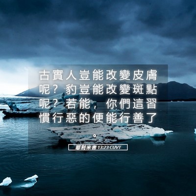 Picture 05 - 耶 利 米 書 13:23 CUVT - 古 實 人 豈 能 改 變 皮 膚 呢 ？ 豹 - Bible Verse Picture
