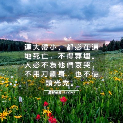Picture 05 - 耶 利 米 書 16:6 CUVT - 連 大 帶 小 ， 都 必 在 這 地 死 亡 - Bible Verse Picture