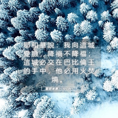 Picture 05 - 耶 利 米 書 21:10 CUVT - 耶 和 華 說 : 我 向 這 城 變 臉 , - Bible Verse Picture