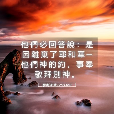 Picture 05 - 耶 利 米 書 22:9 CUVT - 他 們 必 回 答 說 ： 是 因 離 棄 了 - Bible Verse Picture