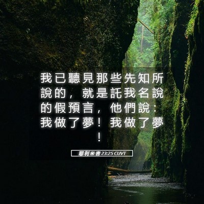 Picture 05 - 耶 利 米 書 23:25 CUVT - 我 已 聽 見 那 些 先 知 所 說 的 ， - Bible Verse Picture