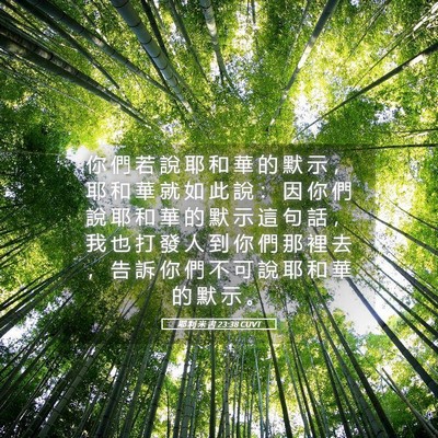 Picture 05 - 耶 利 米 書 23:38 CUVT - 你 們 若 說 耶 和 華 的 默 示 ， 耶 - Bible Verse Picture
