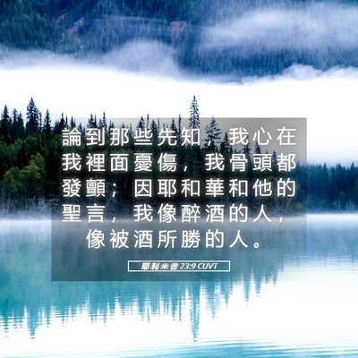 Picture 05 - 耶 利 米 書 23:9 CUVT - 論 到 那 些 先 知 ， 我 心 在 我 裡 - Bible Verse Picture