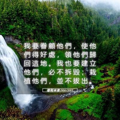 Picture 05 - 耶 利 米 書 24:6 CUVT - 我 要 眷 顧 他 們 ， 使 他 們 得 好 - Bible Verse Picture