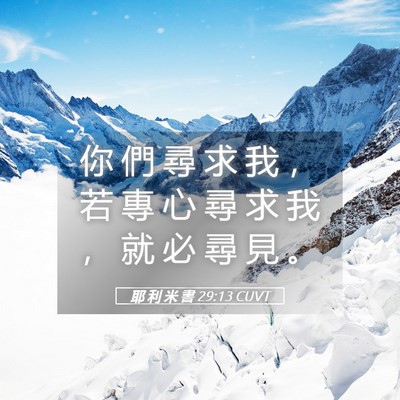 Picture 05 - 耶 利 米 書 29:13 CUVT - 你 們 尋 求 我 ， 若 專 心 尋 求 我 - Bible Verse Picture