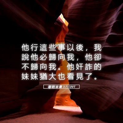 Picture 05 - 耶 利 米 書 3:7 CUVT - 他 行 這 些 事 以 後 ， 我 說 他 必 - Bible Verse Picture