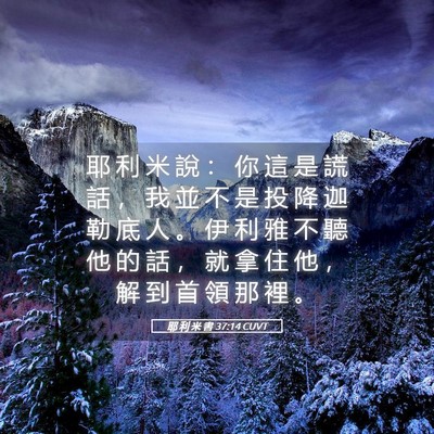Picture 05 - 耶 利 米 書 37:14 CUVT - 耶 利 米 說 ： 你 這 是 謊 話 ， 我 - Bible Verse Picture