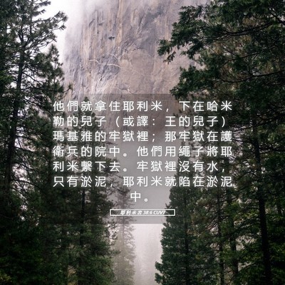 Picture 05 - 耶 利 米 書 38:6 CUVT - 他 們 就 拿 住 耶 利 米 ， 下 在 哈 - Bible Verse Picture