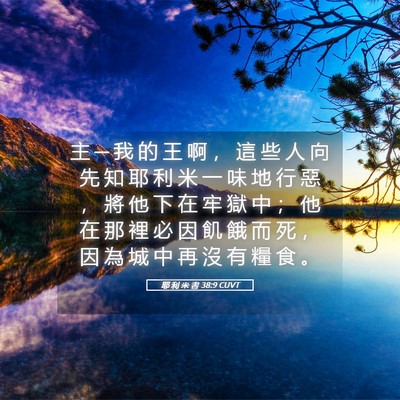Picture 05 - 耶 利 米 書 38:9 CUVT - 主 ─ 我 的 王 啊 ， 這 些 人 向 先 - Bible Verse Picture