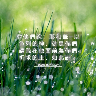 Picture 05 - 耶 利 米 書 42:9 CUVT - 對 他 們 說 ： 耶 和 華 ─ 以 色 列 - Bible Verse Picture