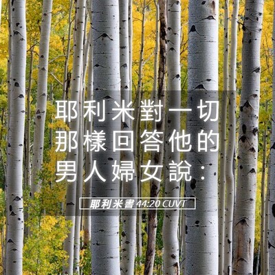 Picture 05 - 耶 利 米 書 44:20 CUVT - 耶 利 米 對 一 切 那 樣 回 答 他 的 - Bible Verse Picture