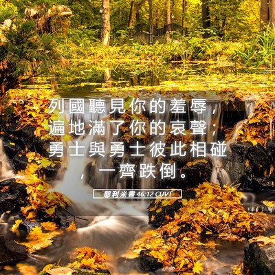 Picture 05 - 耶 利 米 書 46:12 CUVT - 列 國 聽 見 你 的 羞 辱 ， 遍 地 滿 - Bible Verse Picture