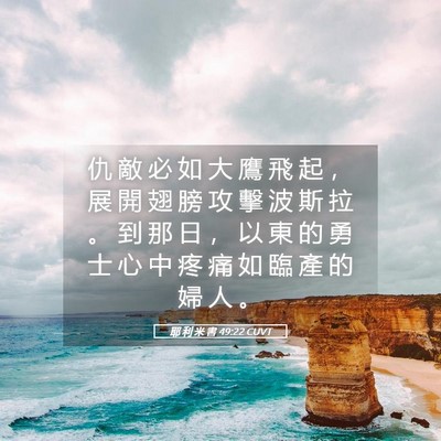 Picture 05 - 耶 利 米 書 49:22 CUVT - 仇 敵 必 如 大 鷹 飛 起 ， 展 開 翅 - Bible Verse Picture