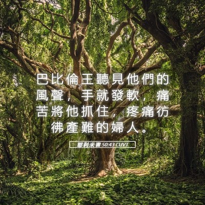Picture 05 - 耶 利 米 書 50:43 CUVT - 巴 比 倫 王 聽 見 他 們 的 風 聲 ， - Bible Verse Picture