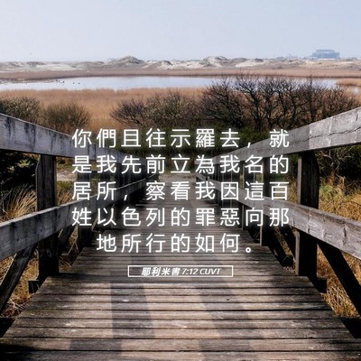 Picture 05 - 耶 利 米 書 7:12 CUVT - 你 們 且 往 示 羅 去 ， 就 是 我 先 - Bible Verse Picture