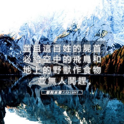 Picture 05 - 耶 利 米 書 7:33 CUVT - 並 且 這 百 姓 的 屍 首 必 給 空 中 - Bible Verse Picture