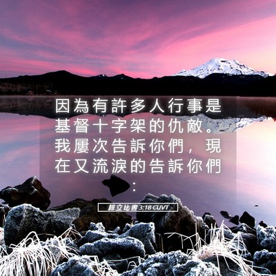 Picture 05 - 腓 立 比 書 3:18 CUVT - 因 為 有 許 多 人 行 事 是 基 督 十 - Bible Verse Picture