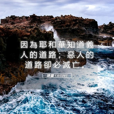 Picture 05 - 詩 篇 1:6 CUVT - 因 為 耶 和 華 知 道 義 人 的 道 路 - Bible Verse Picture