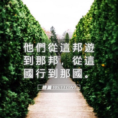 Picture 05 - 詩 篇 105:13 CUVT - 他 們 從 這 邦 遊 到 那 邦 ， 從 這 - Bible Verse Picture
