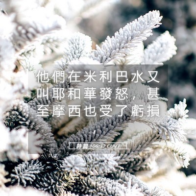 Picture 05 - 詩 篇 106:32 CUVT - 他 們 在 米 利 巴 水 又 叫 耶 和 華 - Bible Verse Picture