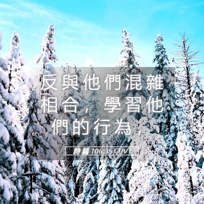 Picture 05 - 詩 篇 106:35 CUVT - 反 與 他 們 混 雜 相 合 ， 學 習 他 - Bible Verse Picture