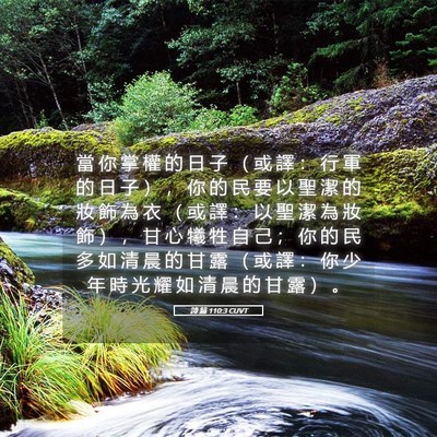 Picture 05 - 詩 篇 110:3 CUVT - 當 你 掌 權 的 日 子 （ 或 譯 ： 行 - Bible Verse Picture