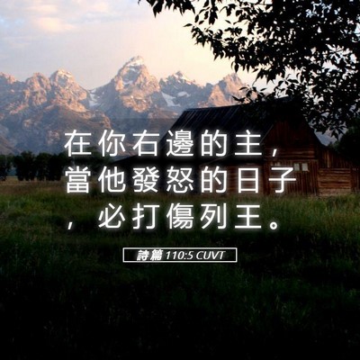 Picture 05 - 詩 篇 110:5 CUVT - 在 你 右 邊 的 主 ， 當 他 發 怒 的 - Bible Verse Picture