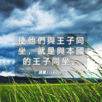 Picture 05 - 詩 篇 113:8 CUVT - 使 他 們 與 王 子 同 坐 ， 就 是 與 - Bible Verse Picture