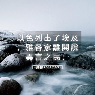 Picture 05 - 詩 篇 114:1 CUVT - 以 色 列 出 了 埃 及 ， 雅 各 家 離 - Bible Verse Picture