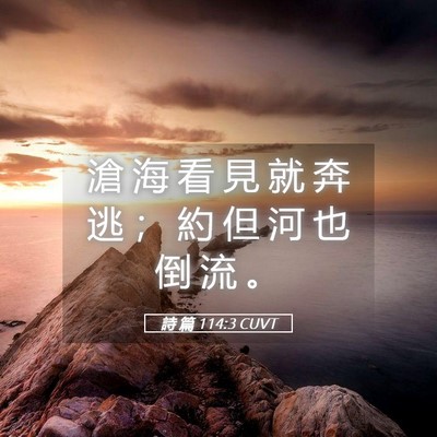 Picture 05 - 詩 篇 114:3 CUVT - 滄 海 看 見 就 奔 逃 ； 約 但 河 也 - Bible Verse Picture