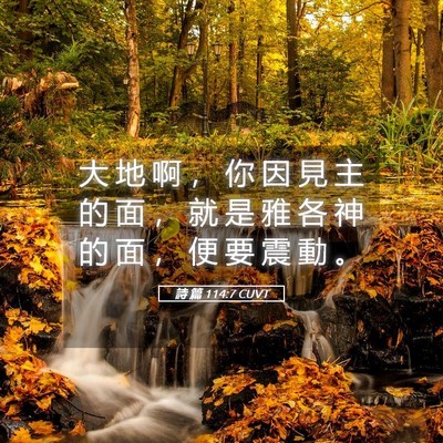 Picture 05 - 詩 篇 114:7 CUVT - 大 地 啊 ， 你 因 見 主 的 面 ， 就 - Bible Verse Picture