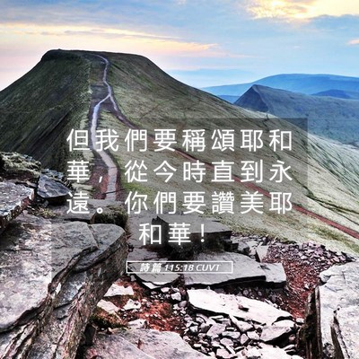 Picture 05 - 詩 篇 115:18 CUVT - 但 我 們 要 稱 頌 耶 和 華 ， 從 今 - Bible Verse Picture