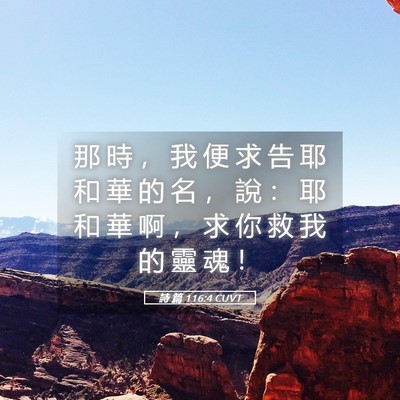 Picture 05 - 詩 篇 116:4 CUVT - 那 時 ， 我 便 求 告 耶 和 華 的 名 - Bible Verse Picture