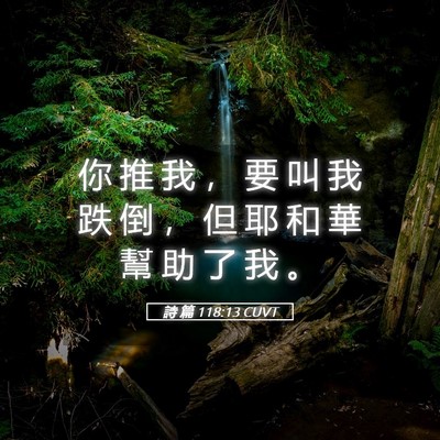 Picture 05 - 詩 篇 118:13 CUVT - 你 推 我 ， 要 叫 我 跌 倒 ， 但 耶 - Bible Verse Picture