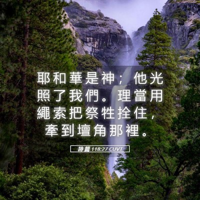 Picture 05 - 詩 篇 118:27 CUVT - 耶 和 華 是 神 ； 他 光 照 了 我 們 - Bible Verse Picture