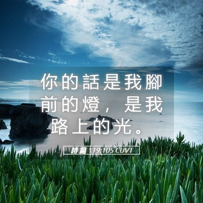 Picture 05 - 詩 篇 119:105 CUVT - 你 的 話 是 我 腳 前 的 燈 ， 是 我 - Bible Verse Picture