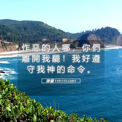 Picture 05 - 詩 篇 119:115 CUVT - 作 惡 的 人 哪 ， 你 們 離 開 我 罷 - Bible Verse Picture