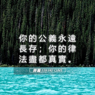 Picture 05 - 詩 篇 119:142 CUVT - 你 的 公 義 永 遠 長 存 ； 你 的 律 - Bible Verse Picture