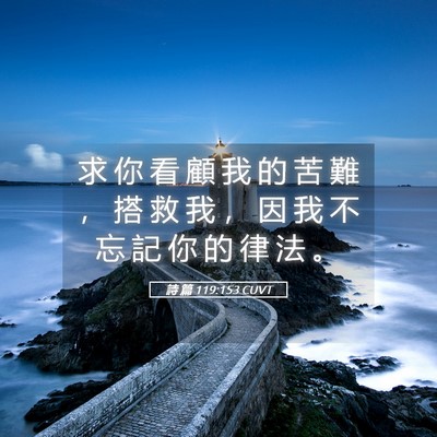 Picture 05 - 詩 篇 119:153 CUVT - 求 你 看 顧 我 的 苦 難 ， 搭 救 我 - Bible Verse Picture