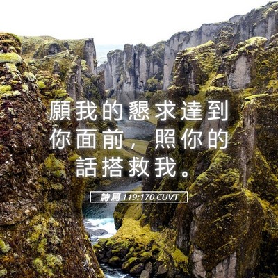 Picture 05 - 詩 篇 119:170 CUVT - 願 我 的 懇 求 達 到 你 面 前 ， 照 - Bible Verse Picture