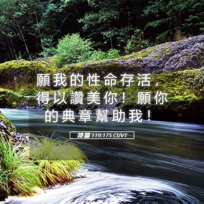 Picture 05 - 詩 篇 119:175 CUVT - 願 我 的 性 命 存 活 ， 得 以 讚 美 - Bible Verse Picture