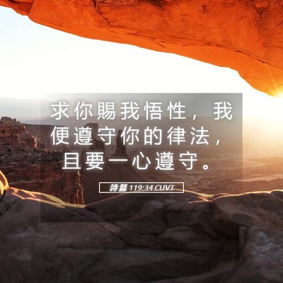 Picture 05 - 詩 篇 119:34 CUVT - 求 你 賜 我 悟 性 ， 我 便 遵 守 你 - Bible Verse Picture